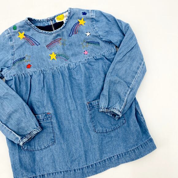 Mini Boden Chambray Embroidered Shooting Stars Top - Picture 1 of 4